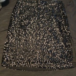 Sequins skirt, black plus size